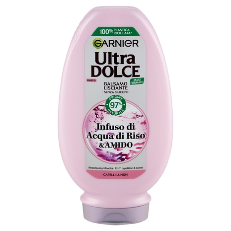 Garnier Ultra Dolce Infuso di Acqua di Riso & Amido, Balsamo Lisciante 250 ml